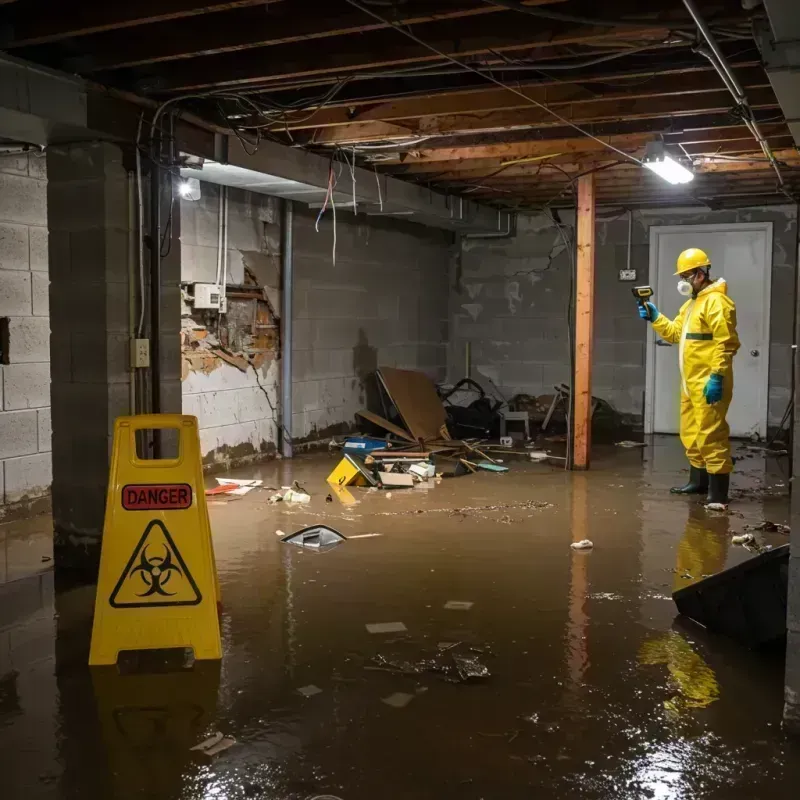 Flooded Basement Electrical Hazard in McAlmont, AR Property